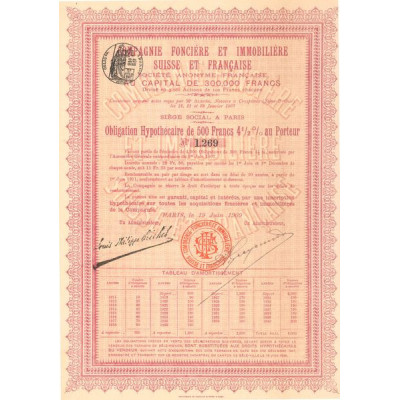 Cie Foncière et Immobilière Suisse et Française (Obl 500 F 4% 1/2)