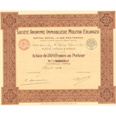 S.A. Immobilière Molitor-Erlanger (Act 500 F)