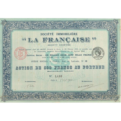 Sté Immobilière "La Française" (Act 500 F)