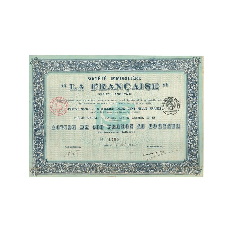 Sté Immobilière "La Française" (Act 500 F)