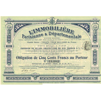 L'Immobilière Parisienne & Départementale (Obl 500 F)