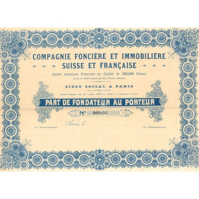Cie Foncière et Immobilière Suisse et Française (PF)
