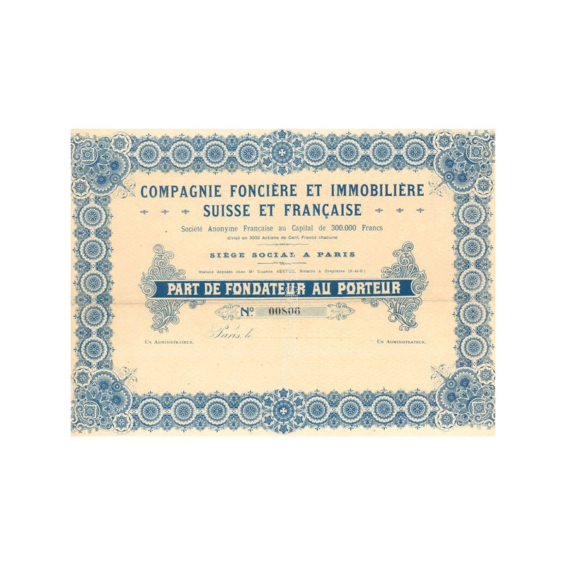 Cie Foncière et Immobilière Suisse et Française (PF)
