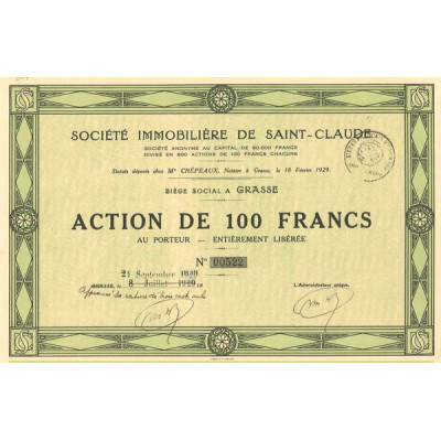 Sté Immobilière de Saint-Claude (Act 100 F)