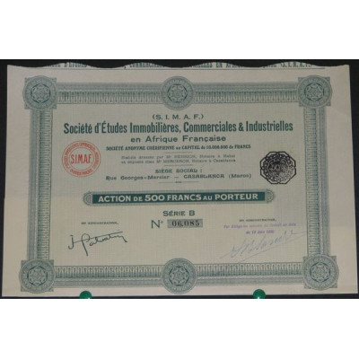 S.I.M.A.F. Sté d'Etudes Immobilières Commerciales et Industrielles en Afrique Française (Ac)