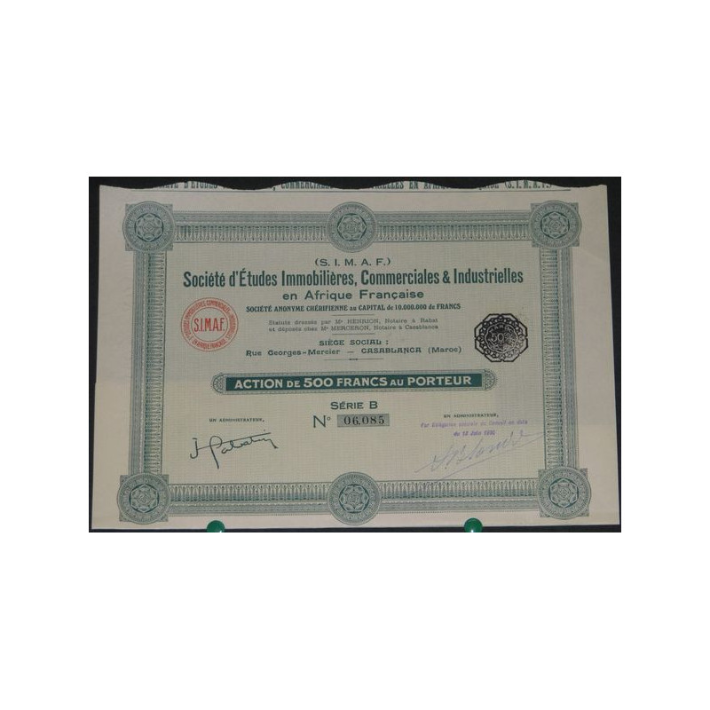 S.I.M.A.F. Sté d'Etudes Immobilières Commerciales et Industrielles en Afrique Française (Ac)