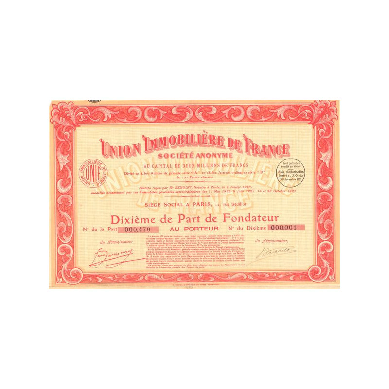 Union Immobilière de France (10eme PF)