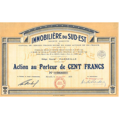 Immobilière du Sud-Est (Act 100 F)