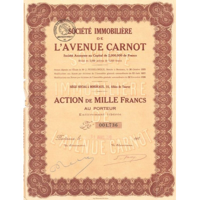 Sté Immobilière de l'Avenue Carnot (Act 1000 F)