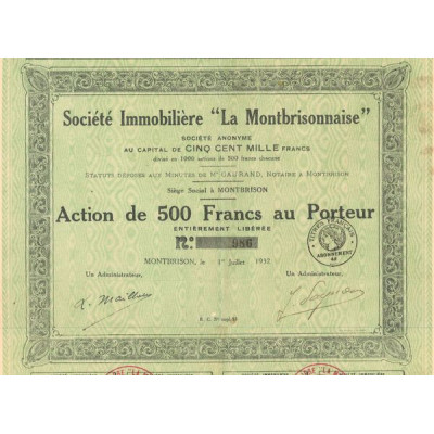 Sté Immobilière "La Montbrisonnaise" (Act 500 F)