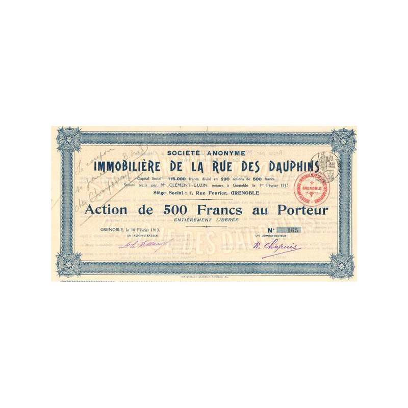 S.A. Immobilière de la Rue des Dauphins (Act 500 F)