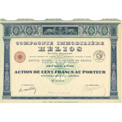 Cie Immobilière Hélios (Act 100 F)