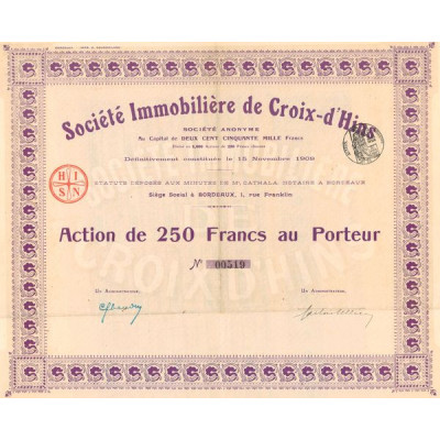 Sté Immobilière de Croix-d'Hins (Act 250 F)