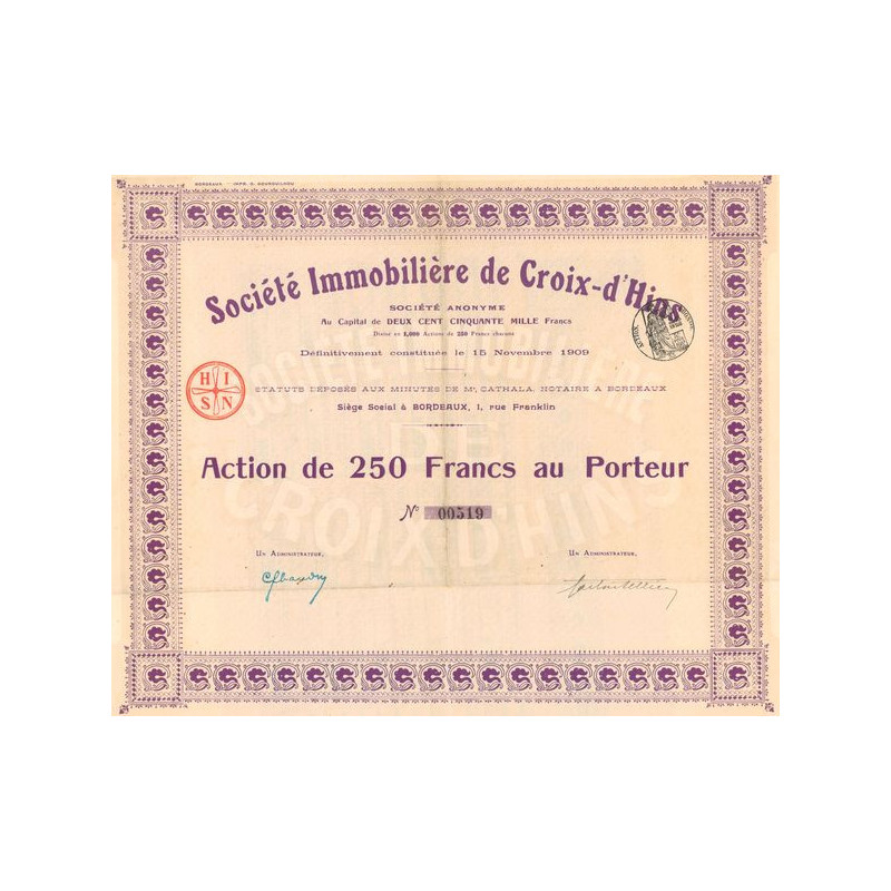 Sté Immobilière de Croix-d'Hins (Act 250 F)