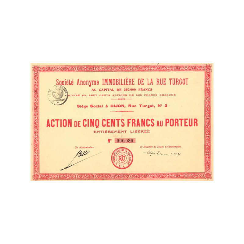 S.A. Immobilière de la Rue Turgot (Act 500 F)