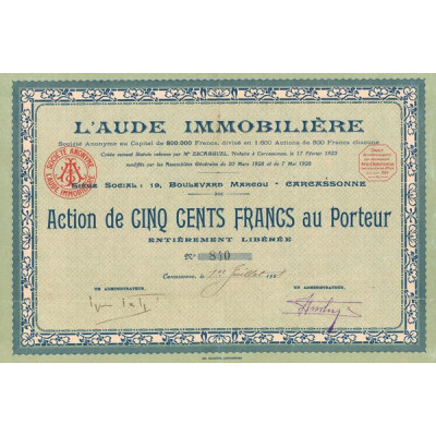 L'Aude Immobilière (Act 500 F)