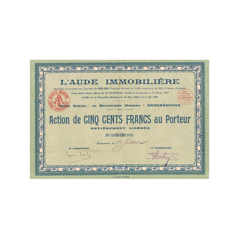 L'Aude Immobilière (Act 500 F)