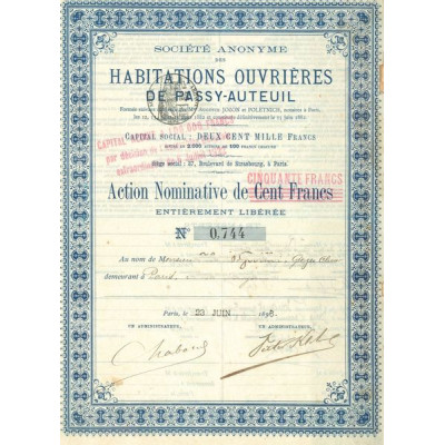 S.A. des Habitations Ouvrières de Passy-Auteuil (Act Nomin 50 F)
