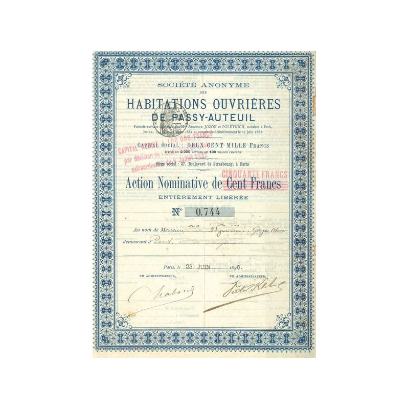 S.A. des Habitations Ouvrières de Passy-Auteuil (Act Nomin 50 F)