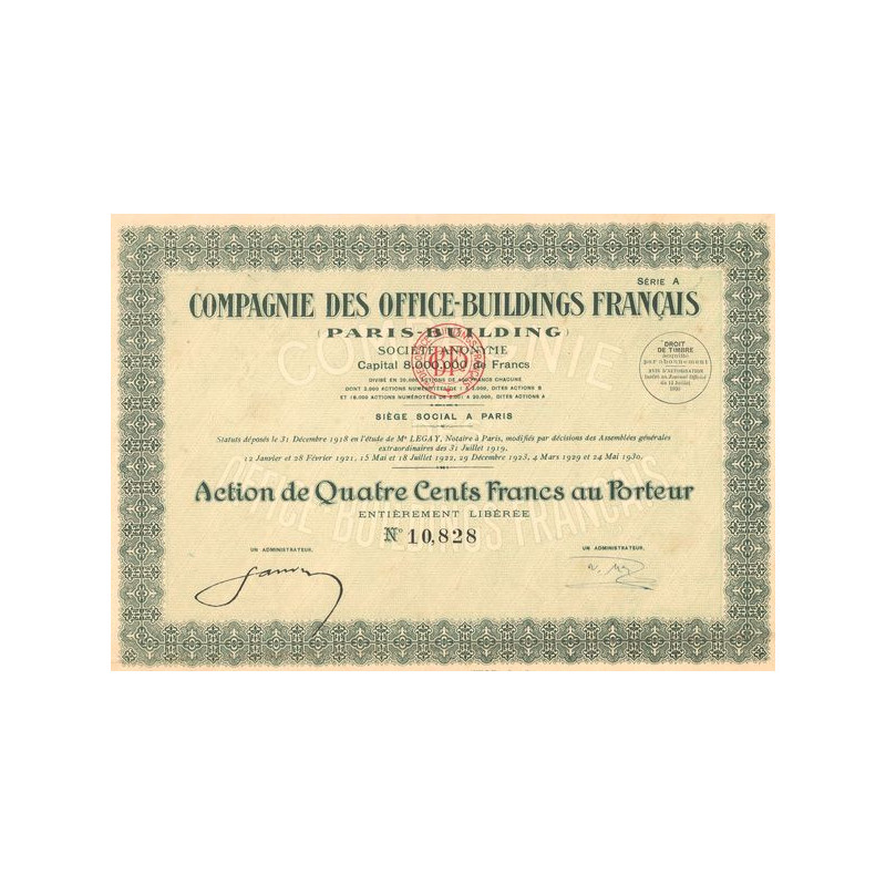 Cie des Office-Buildings Français - Paris-Building - Serie A (Act 400 F)