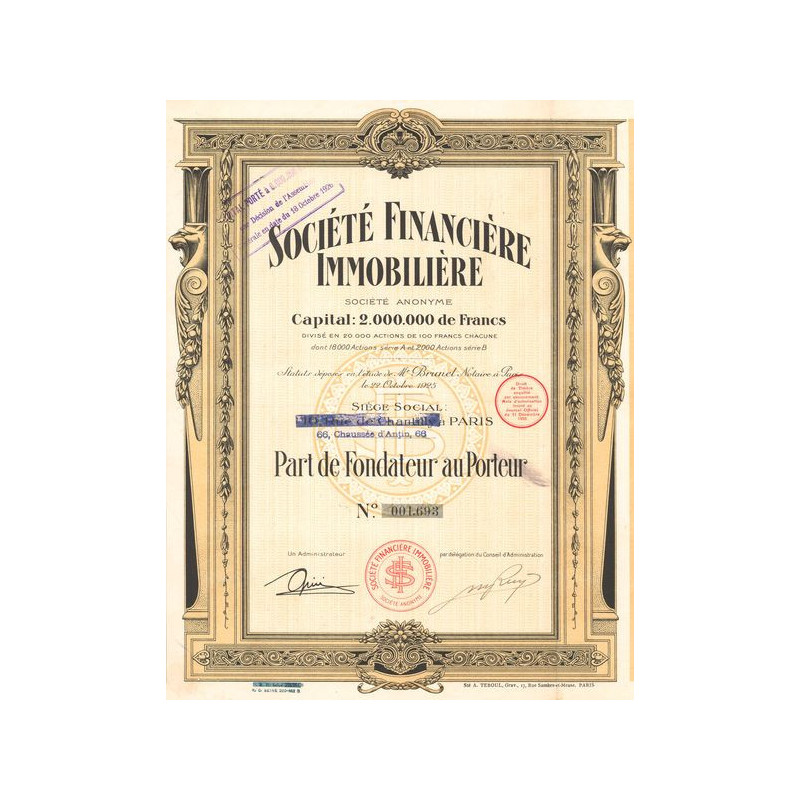 Sté Financière Immobilière (PF)