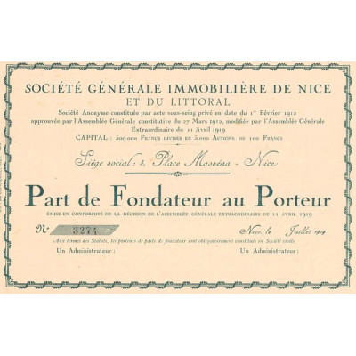 Sté Gale Immobilière de Nice et du Littoral (PF)