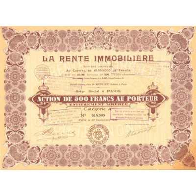 La Rente Immobilière (Act 500 F)