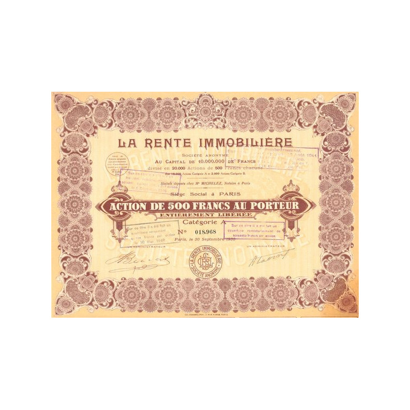 La Rente Immobilière (Act 500 F)