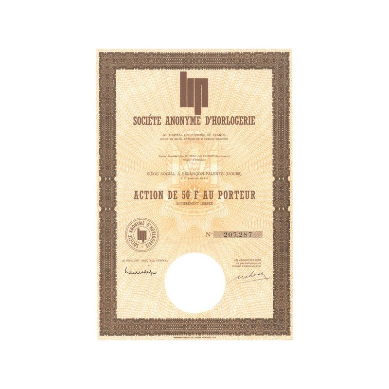 LIP S.A. d'Horlogerie (Act 50 F)