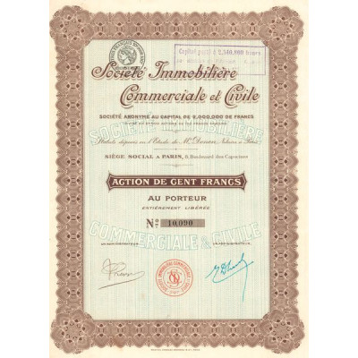Sté Immobilière Commerciale et Civile (Act 100 F)