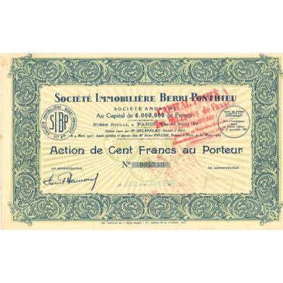 Sté Immobilière Berri-Ponthieu (Act 100 F) (Modele 1)