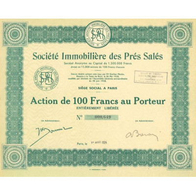 Sté Immobilière des Prés Salés (Act 100 F)