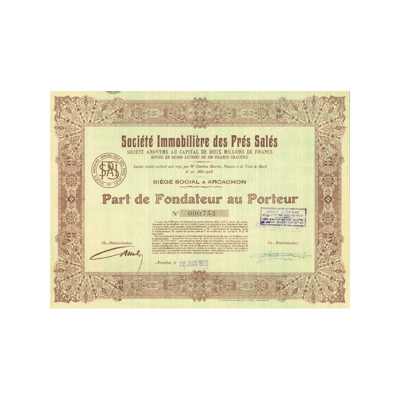 Sté Immobilière des Prés Salés (PF)