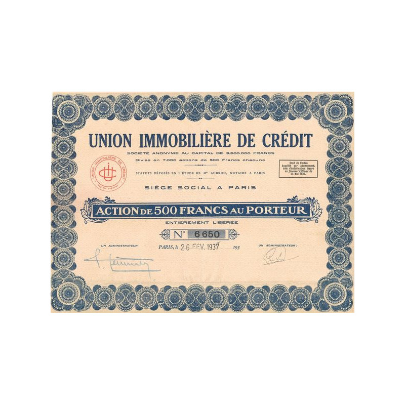 Union Immobilière de Crédit (Act 500 F)