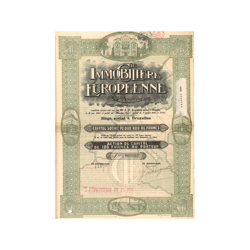 Cie Immobilière Européenne (Act 100 F)