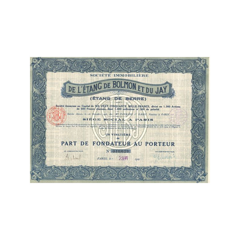 Sté Immobilière de l'Etang de Bolmon et du Jay (PF)