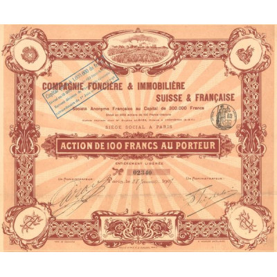 Cie Foncière et Immobilière Suisse et Française (Act 100 F)