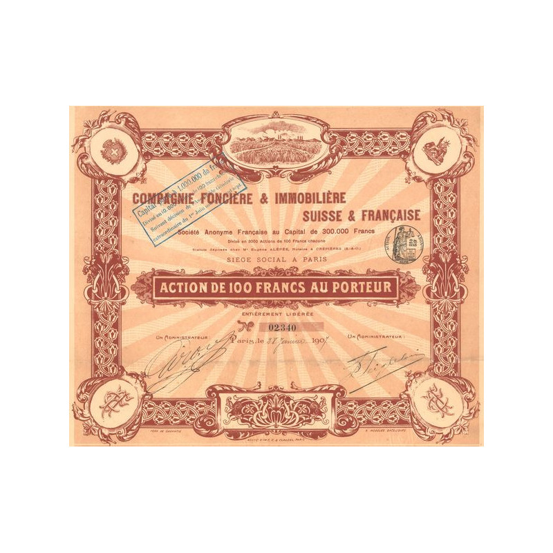 Cie Foncière et Immobilière Suisse et Française (Act 100 F)