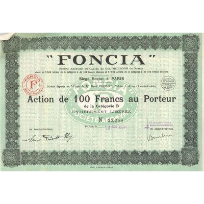 "Foncia" - 1929 (Act 100 F)