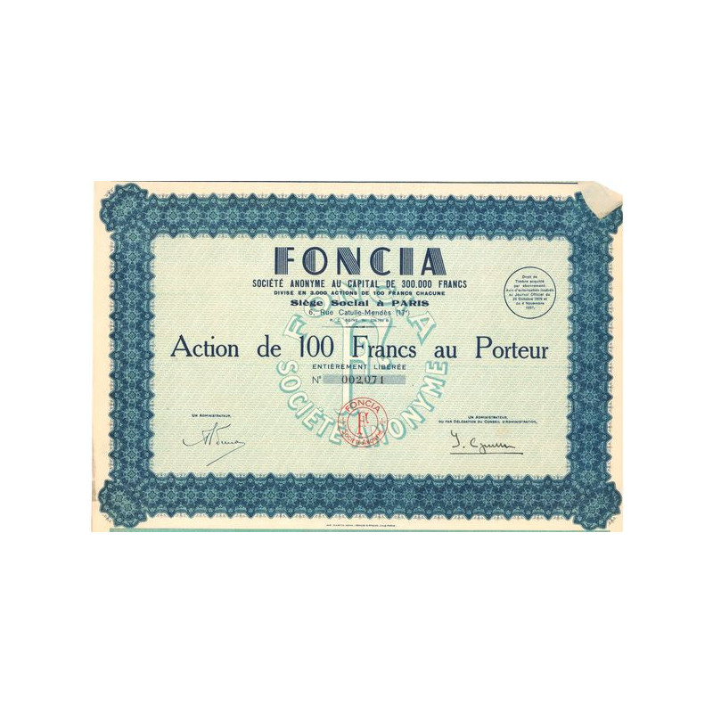 "Foncia" - 1937 (Act 100 F)