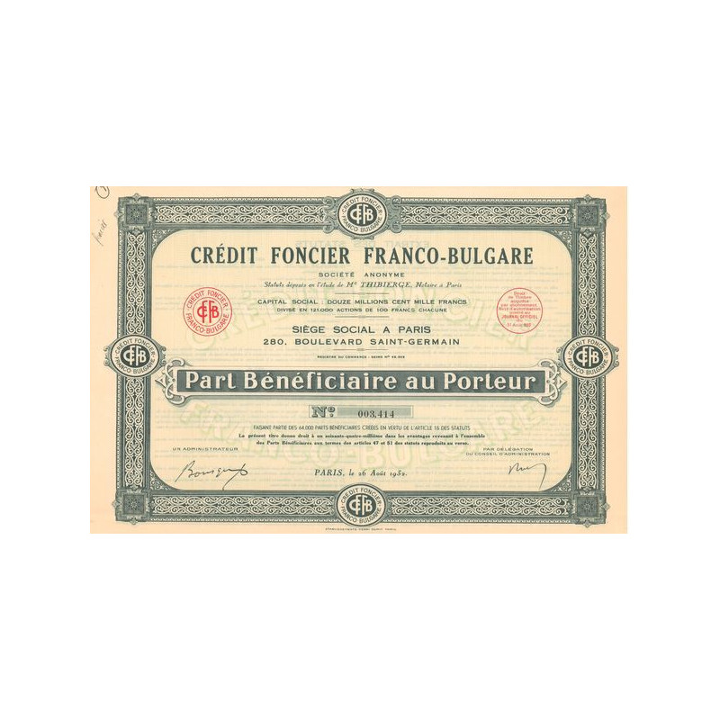 Crédit Foncier Franco-Bulgare (PB)