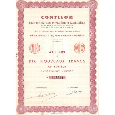 Contifom Continentale Foncière et Mobilière (Act 10 NF)