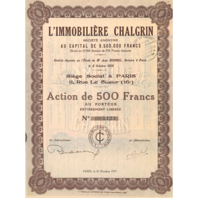 L'Immobilière Chalgrin (Act 500 F)