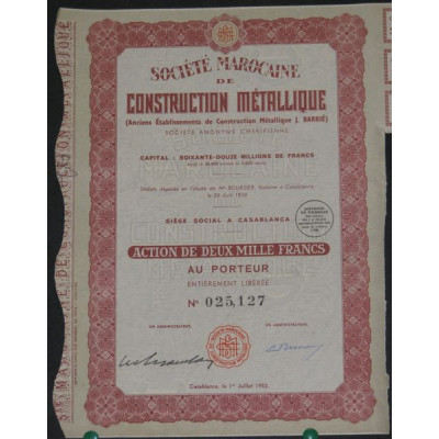 Sté Marocaine de Construction Métallique (Anc Ets J. Barbié)