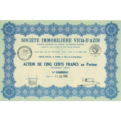 Sté Immobilière Vicq-d'Azir (Act 500 F)