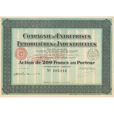 Cie d'Entreprises Immobilières & Industrielles (Act 200 F)