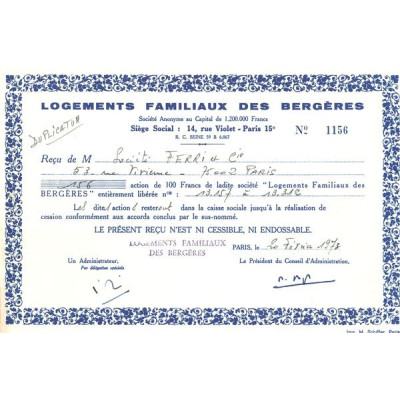 Logements Familiaux des Bergères (Act 100 F)