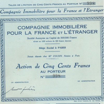 Cie Immobilière pour la France et l'Etranger (Act 500 F)