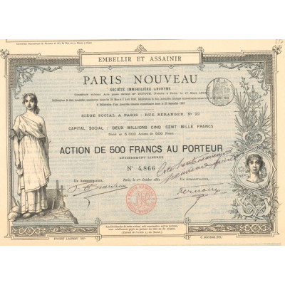 Paris Nouveau Sté Immobilière Anonyme (Act 500 F)