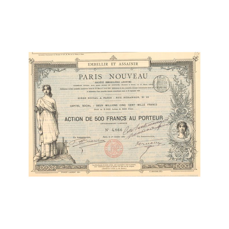 Paris Nouveau Sté Immobilière Anonyme (Act 500 F)